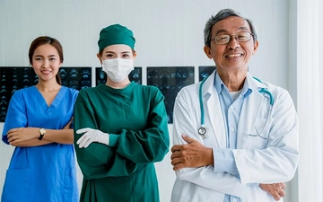Three medical personnel