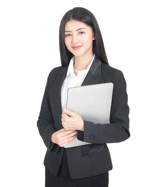 A finance specialist holding a NOTE BOOK